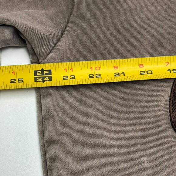 MARKET Sweatshirt Mens Large L Grey Brown Smiley Face Logo Crewneck Chinatown - Picture 12 of 12